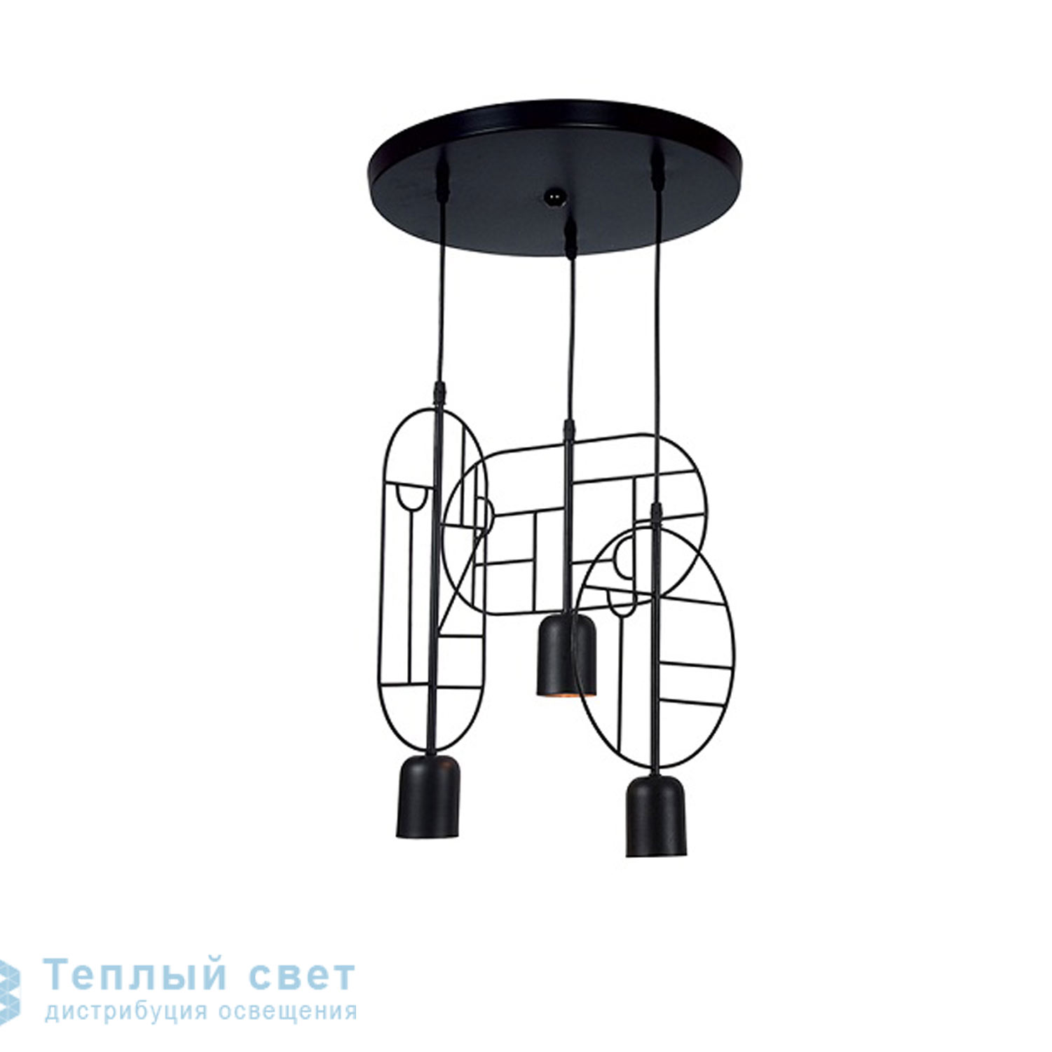 Zambelis 17029 PENDANT LIGHT 3L GU10 METAL BLACK подвесной светильник