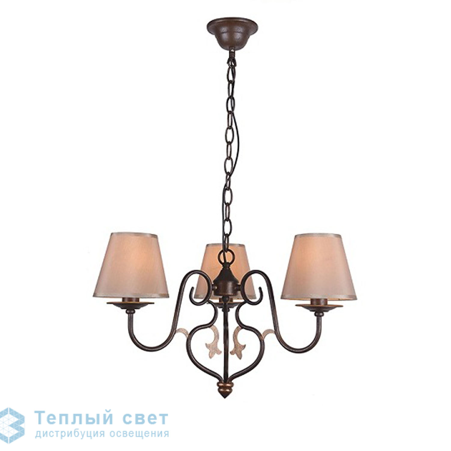 Zambelis 17123 PENDANT LIGHT 3L E14 D55 BROWN METAL-BEIGE FABRIC SHADE подвесной светильник Zambelis 17123 PENDANT LIGHT 3L E14 D55 BROWN METAL-BEIGE FABRIC SHADE подвесной светильник