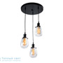 Иконка Zambelis 16110 PENDANT LIGHT 3L E27 D38 BLACK METAL-GLASS подвесной светильник